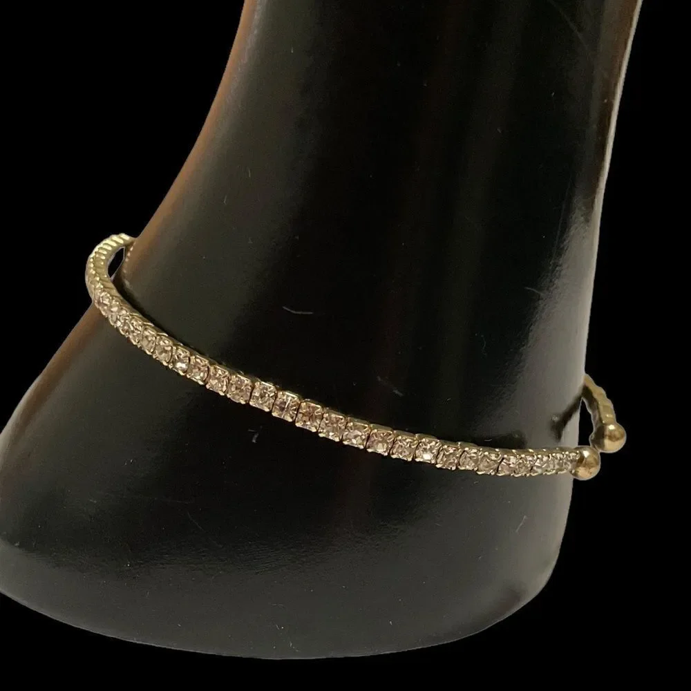 Flexible Gold Rhinestone Bracelet
